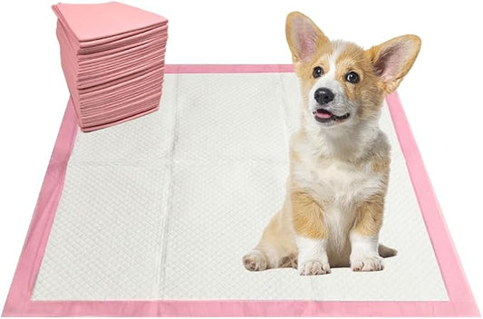 Heavy Duty Pink Puppy Pee Pads, 50 Count - 22 x 22 Inch Dog Training Pads, Leak-Proof Quick Absorb 6-Layer Design for Pet Potty Training, Ideal for Puppies, Cats, Rabbits, and Guinea Pigs