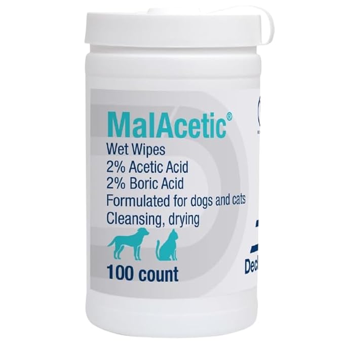 Malacetic Wet Wipes Dry Bath 5" x 7" Wipes 100ct