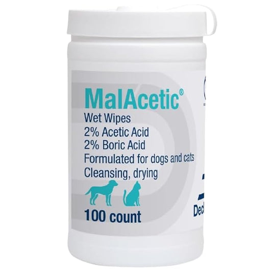 Malacetic Wet Wipes Dry Bath 5" x 7" Wipes 100ct