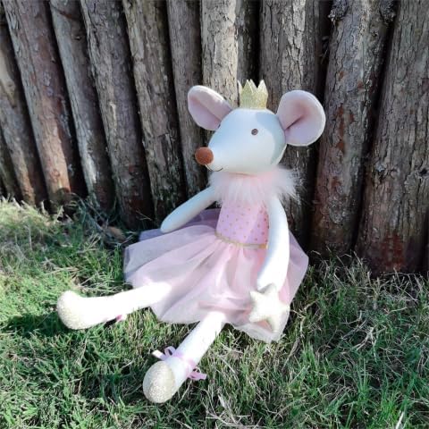 Princess Mouse Stuffed Animals,15.7" Pink Rat Plushies with Lace Skirt,Cute Stuffed Animal for Girls As Birthday