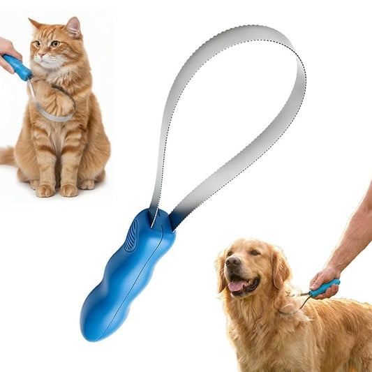 Deshedding Pet Grooming Loop, Dual-Sided Stainless Steel Shedding Blade, Ergonomic Anti-Slip Handle, Pet Pro Grooming Tool for Dogs, Cats & Large Animals (1)