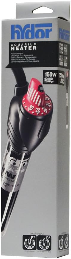 Hydor Theo Shatterproof Aquarium Heater, 150-Watt & Ideal For 23 To 40 Gallon Fish Tanks, 12-Inches Long