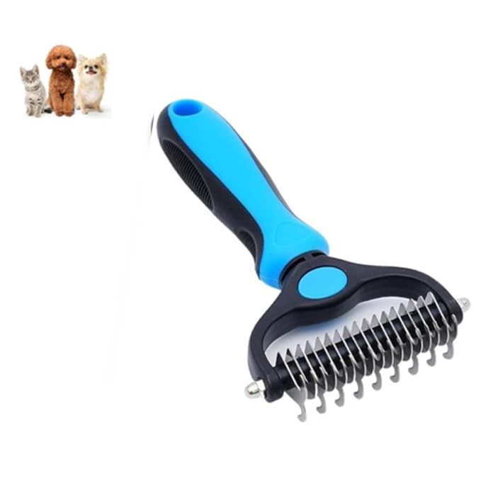 acssart Pet Grooming Brush Original - Pet Pro Grooming Tool, Deshedding for Cats & Dogs (Blue)