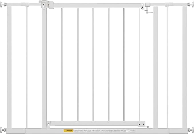 FDW 30" Tall Pressure Mount Dog Gate, 28.3"-39.7" Wide Auto Close Pet Safety Gate No Drill Extra Wide Pet Gate Adjustable Dog Gates Metal Gates for Stairs Doorway Kitchen Hallway Entry, White