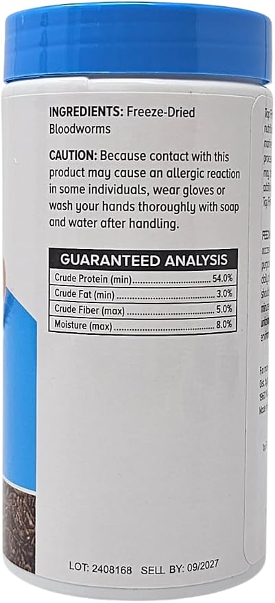 Top Fin Freeze Dried Bloodworms Natural Treat for Freshwater and Saltwater Fish, 0.46 Ounces
