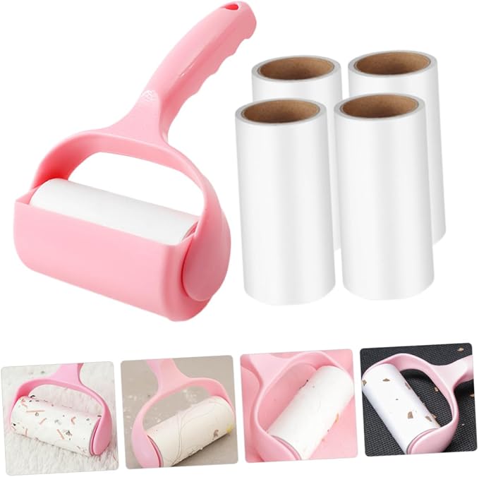 Beaupretty 3sets Portable Pet Lint Roller Hair Remover for Clothes Furniture and Carpets Reusable Sticky Lint Remover Includes Dust Cover and Handle