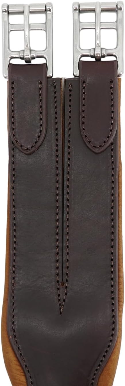 Jeereal Leather Horse Girth for English Saddles, Premium Jumping and Training Equestrian Equipment