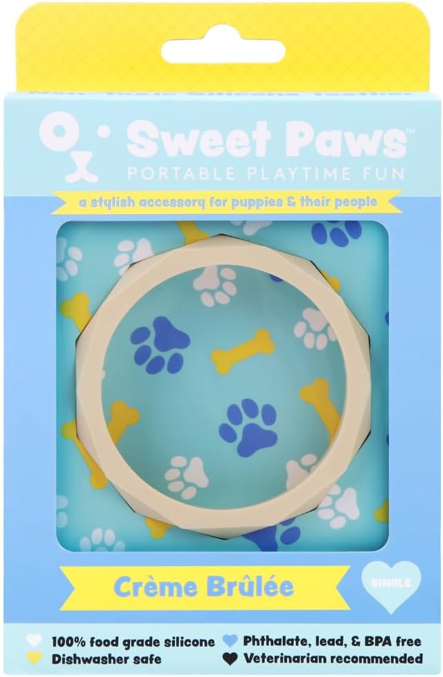 Puppy Teething Rings, Bracelet Food Grade Silicone Chew Toys for Small Dogs and Medium Dog, Puppy Nipping Solution Toys, Chew Toys for Puppies 0-6 Months - Creme Brûlée
