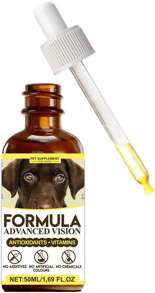 VetNatural Advanced Vision Formula for Dogs, Bilberry Extract + Lutein + Zeaxanthin, Supports Clear Vision & Helps Support Eye Clarity in Dogs with Cloudy-Looking Eyes, 50ml (1.69 fl oz)