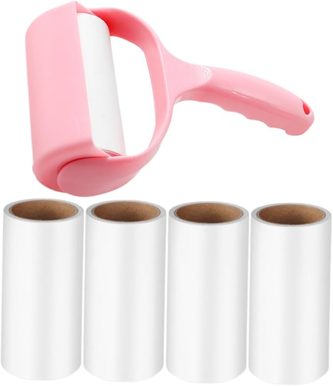 3sets Pet Lint Roller Portable Hair Removal Tool for Clothes Furniture Sticky Lint Remover for Pet Hair Includes Handle Dust Cover for Home Travel