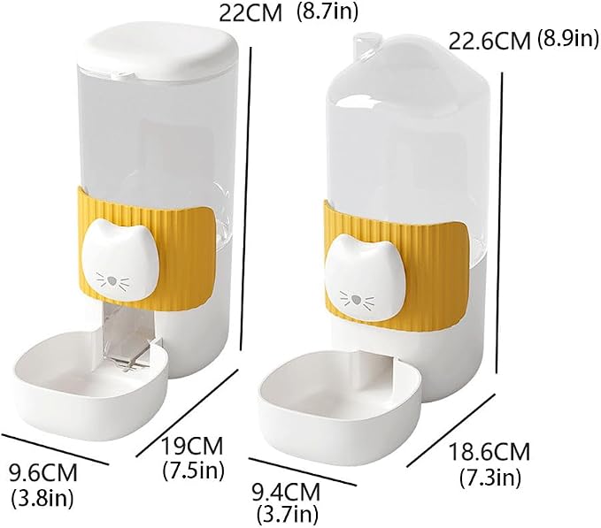 Hanging Automatic Cat Feeder and Water Dispenser Set, Gravity Pet Food & Water Bowl for Wire Cage, No-Spill Pet Feeding Station for Small Dogs Rabbits (Green)
