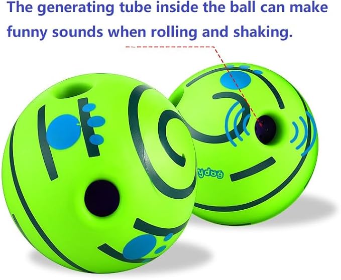 Wobble Giggle Ball for Dogs Durable Interactive Dog Toys for Small Medium Large Dogs (Green, XL/5.12 inch)