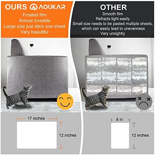 Anti-Cat Scratch Furniture Protector from Cats scratching-12-Pack NO PINS Pain Clear Sofa Guard Tape for Couches, Deterrent Pet Protection Film to Stop Cats Clawing Corners & Edges