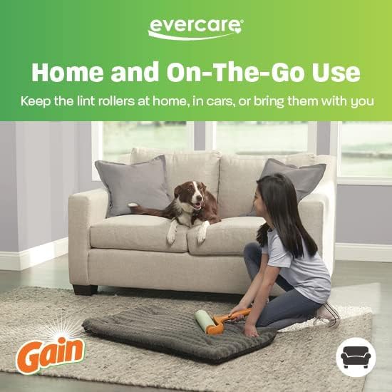 Evercare Pack of 3 Gain Scented All-Purpose Mega Lint Roller Refill Rolls, 50 Sheets Each