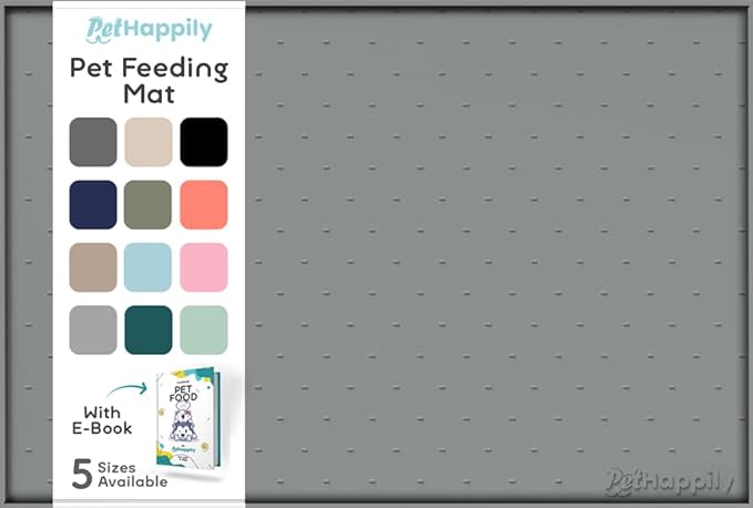 Dog Food Mat - 28x18 Raised Edges Dogs Mat for Food and Water Prevent Spill, Waterproof Cat Food Mats Protect Floors, Easy Clean Dog Bowl Mats for Food and Water, Silicone Pet Feeding Placemats