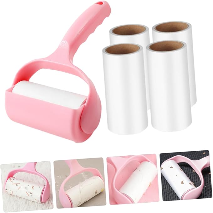 4sets Lint Roller for Clothes and Pet Hair Handheld Cleaning Tool Compact Design for Easy Storage and Use for Furniture and Carpets