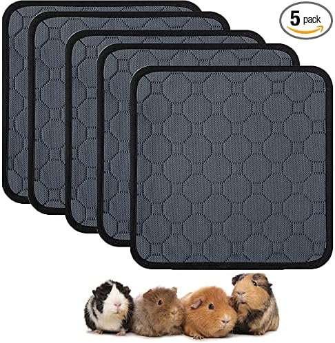Guinea Pig Cage Liners - Washable Guinea Pig Pee Pads, Waterproof Reusable & Anti Slip Guinea Pig Bedding Fast and Super Absorbent Pee Pad for Small Animals Rabbit Hamster Rat