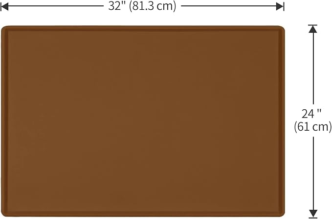 Dog Food Mat,Silicone Waterproof Food Tray,Non Slip Pet Bowl Mats Placemat,1" Raised Edge,Suitable for Most Small and Medium Sized Pets,32" x 24"