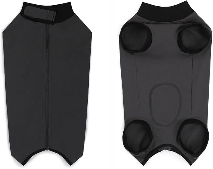 Dog Recovery Suit After Surgery, Abdominal Wound Protection Onesie, Anti-Licking Substitute for E-Collar & Cone, Relieves Anxiety, Easy to Put On, Suitable for Male & Female Dogs (Black, X-Large)