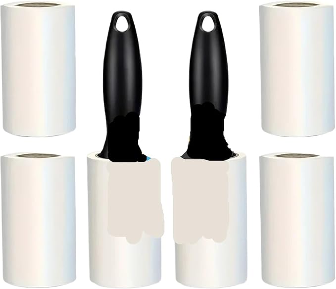 Roller for Eliminating Pet for Furniture,Clothing Carpets Tool for Cleaning Hair Adhesive(2 Handles 6 Paper)