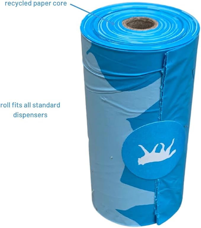 Bio-Based Dog Poop Bags, Unscented, Leak-Proof, Cornstarch Blend, 16 Rolls, 240 Bags, Blue