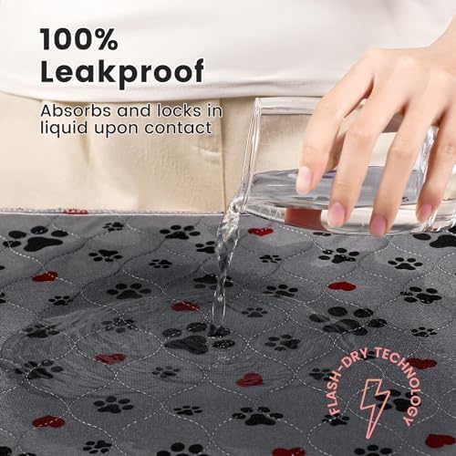 Washable Pee Pads for Dogs,2 Pack Extra Large 42"x42" Super Absorbent Reusable Puppy Pads,Non-Slip 100% Waterproof Dog Pee Pads,Pet Training Pads for Couch, Crate,Potty Training,Floor