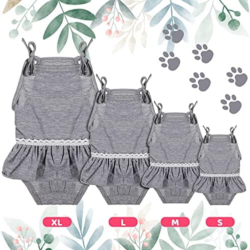 3 Pieces Reusable Female Dog Diapers with Adjustable Suspender Washable Doggy Sanitary Panties Dog Period Diapers Puppy Underwear Jumpsuits for Heat Cycle Female Doggie Pet(S)