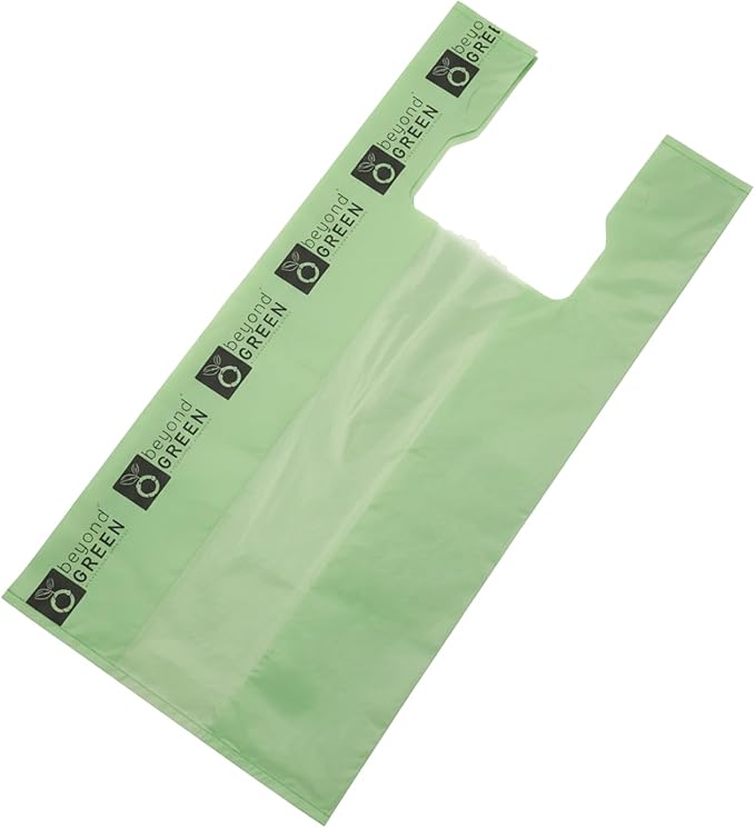 beyondGREEN Large Cat Litter Waste Bags with Handles, 100 Count – Green – 10" x 20" with 3.5" Gussets – Extra-Large, Strong Litter Clean-Up Bags