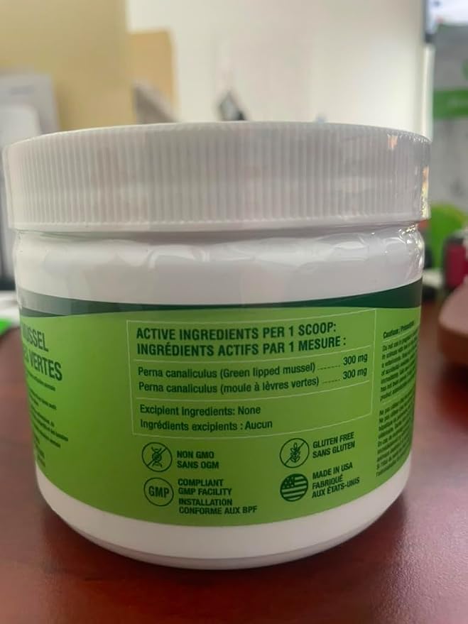 Green Lipped Mussel Powder for Dogs & Cats - 100% New Zealand Green Lipped Mussels - Natural Hip & Joint Supplement for Joints, Tendons, Ligaments, Muscles - 150 Grams - Up to 500 Servings