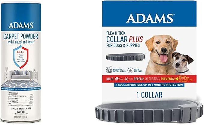 ADAMS Carpet Powder + Flea & Tick Dog Collar