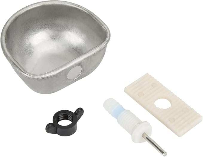Dioche Metal Cup Metal 10-piece Stainless Steel Rabbit Water Bowl, Scratchresistant and Wearresistant, Suitable for Various Rabbit Cages.