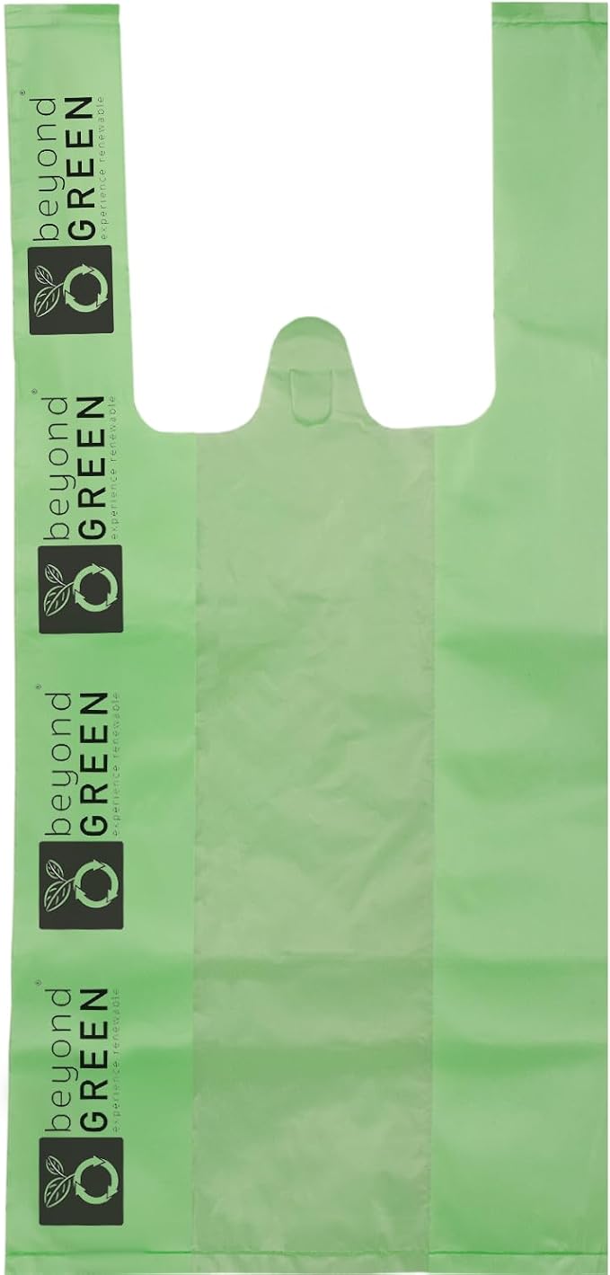 beyondGREEN Cat Litter Waste Bags with Handles, 50 Count – Green – 8" x 16" with 2.5" Gussets – Strong, Easy-Tie Daily Litter Clean-Up Bags