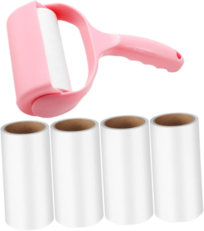 Gatuida 4sets Household Lint Roller for Pet Hair Removal Cat Hair Remover Handle Dust Cover Multi-Function Sticky Roller for Clothes Furniture Carpets