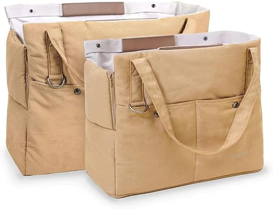 HOWLPOT Pet Carrier Bag Dog Puppy Portable Foldable Shoulder Cross Bag Travel Storage Pockets Made in Korea Clay Color (Large)