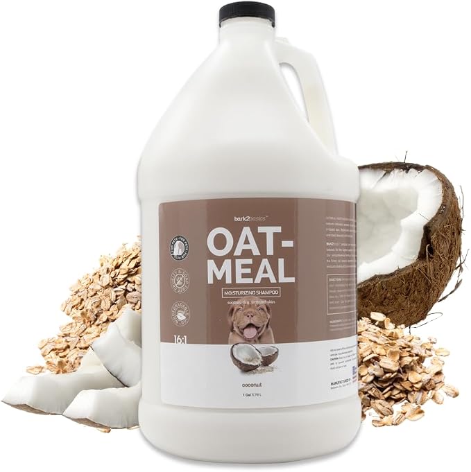Bark2Basics Oatmeal Dog Shampoo, 1 Gallon - Natural Colloidal Oatmeal, Natural Ingredients, Calms Dry Itchy Irritated Skin, Moisturizes and Soothes the Skin and Coat, Professional Grade