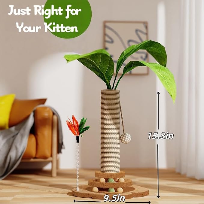 Small Cat Tree Tower Cat Scratching Post for Indoor Kittens