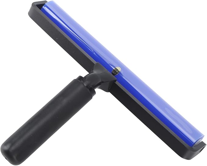 Focket Silicone Dust Roller, Reusable Pet Hair Remover with High Elasticity Fast Dust Removal Tool for Clothes Carseats Furniture, Washable Lint Roller Cleaner with Black Plastic Handle (10 Inch)