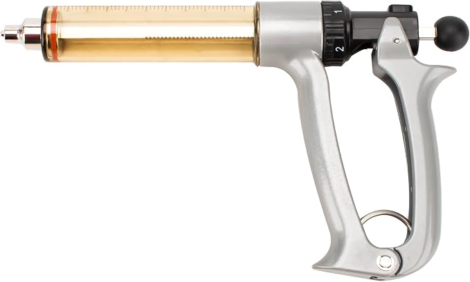 50ML Semi-Automatic Adjustable Injector Syringe, Precision Syringe Pump - Adjustable 1ml to 5ml Range for Fast Continuous Injection in Pigs, Cattle, Chicken, Goat, and Other Livestock