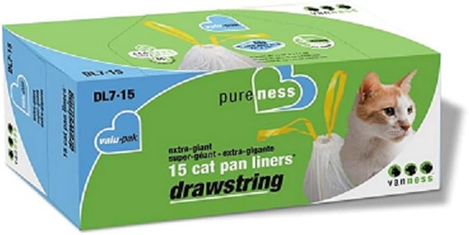 Pure-Ness Drawstring Cat Pan Liners,Pack of 2 (15-Count X 2)