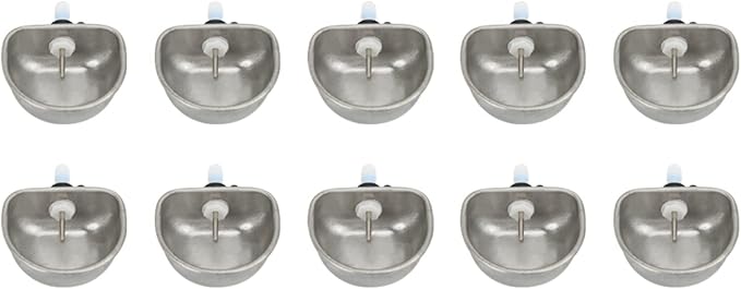 Dioche Metal Cup Metal 10-piece Stainless Steel Rabbit Water Bowl, Scratchresistant and Wearresistant, Suitable for Various Rabbit Cages.