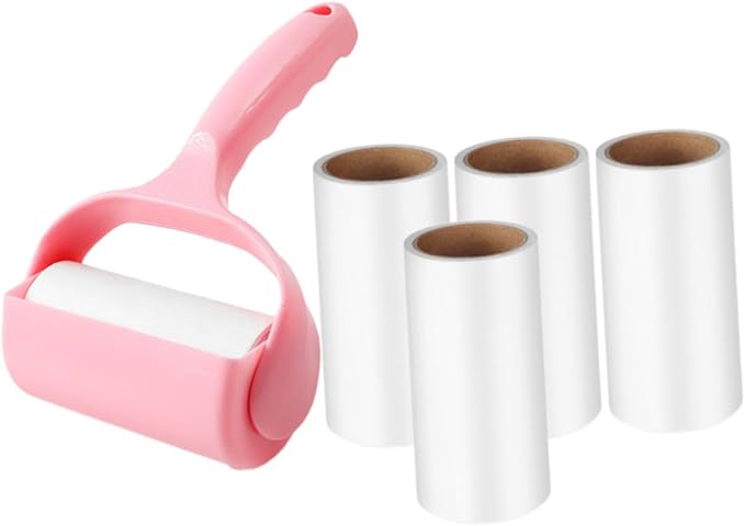 2sets Handheld Lint Roller Portable Sticky Roller for Pet Hair Removal for Clothes Furniture Car Cleaning Includes Handle and Refills