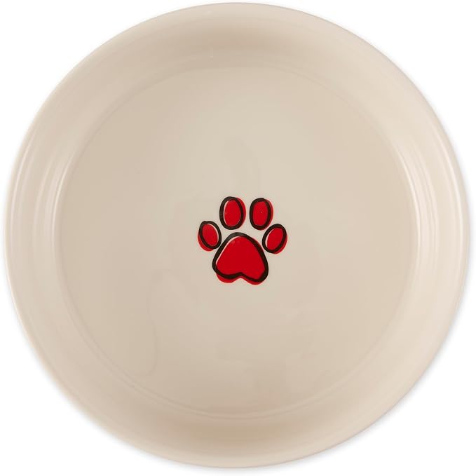 Bone Dry Ceramic Food Bowls, Non-Slip & Dishwasher Safe, Large Set, 7.5x2.4 Eat/Drink