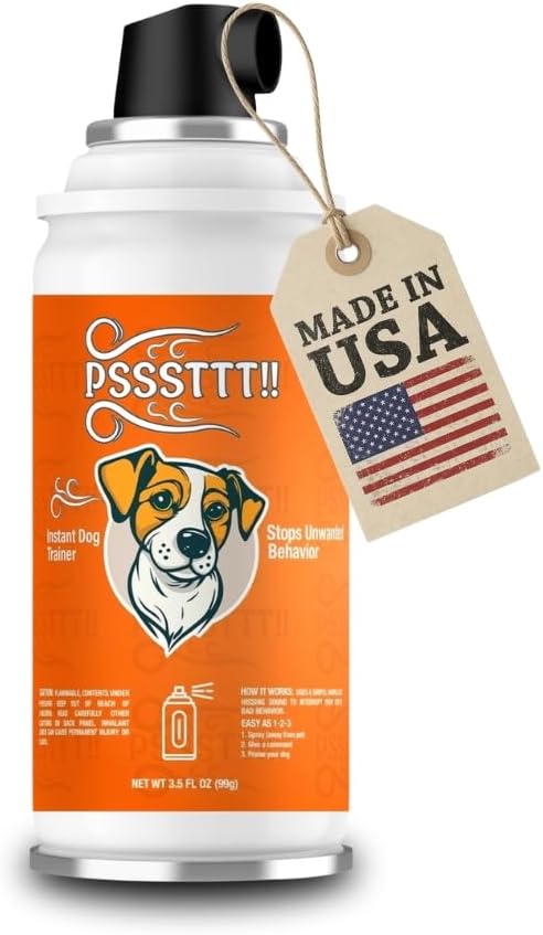 PSSSTTT Spray for Dogs 3.5 FL OZ (99g) - Effective Behavior Training for Dogs, Dog Corrector Fight Deterrent - Safe & Humane, Air Spray for Dogs, Air Horn for Dogs Training