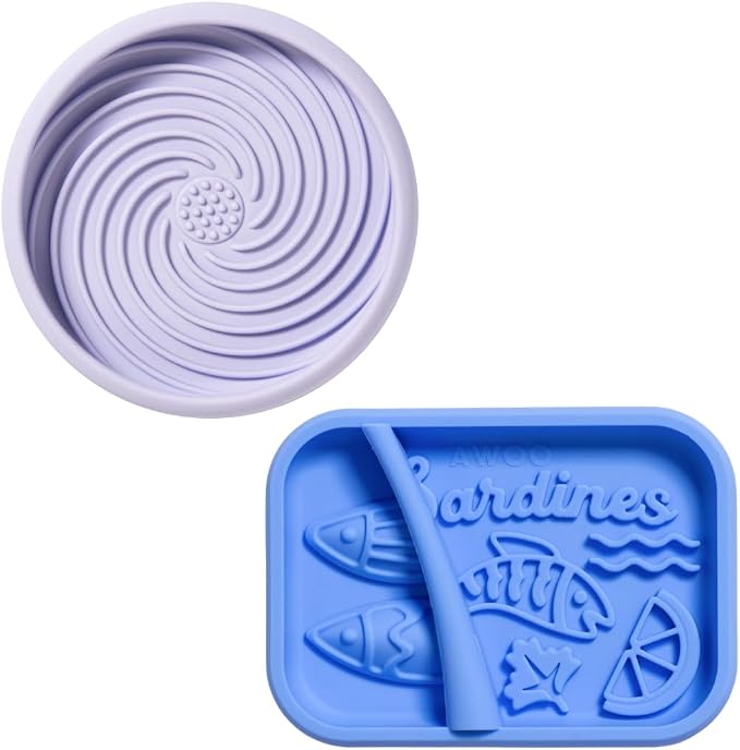 Lick Dish and Sardina Bundle - Silicone Lick Mats + Slow Feeders for Cats & Small Dogs - Non-Slip Designs with Suction Cups - Dishwasher Safe - Extend Mealtimes and Reduce Anxiety - For Wet & Dry Food