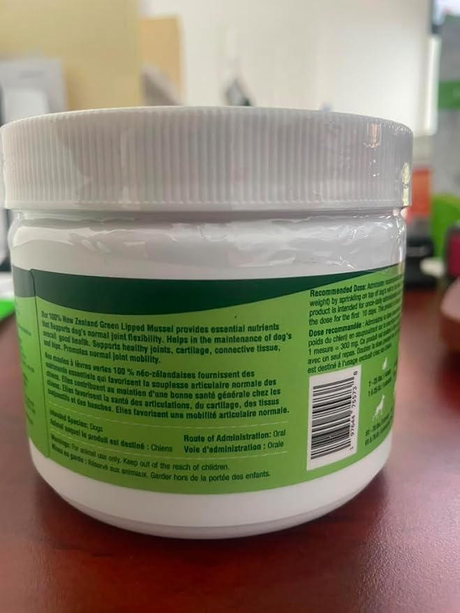 Green Lipped Mussel Powder for Dogs & Cats - 100% New Zealand Green Lipped Mussels - Natural Hip & Joint Supplement for Joints, Tendons, Ligaments, Muscles - 150 Grams - Up to 500 Servings