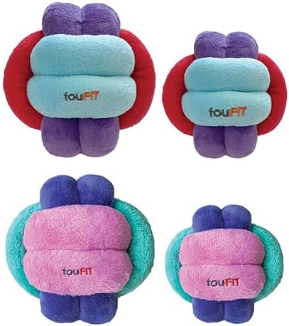 FOUFIT FouFouBrands Hide n Seek Knotted Snuffle Ball Treat Dispensing Nosework Toy for Dogs, Pink, Green Purple, Large