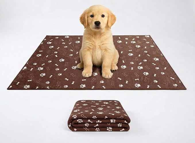 Muddy Mat® Washable Pee Pads for Dogs, Super Absorbent Reusable Puppy Pads–100% Waterproof Pee & Potty Training Pads for Pets, Non-Slip Dog Pads for Crates, Playpens and Floors - 2 Pack, Brown 24"x36"