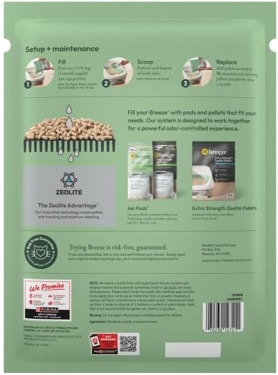 Purina Tidy Cats Breeze Pellets, 3.5 lbs (Pack of 4), Unscented, Recycled Paper, Low-tracking, 99.9% Dust-free, Multi-cat