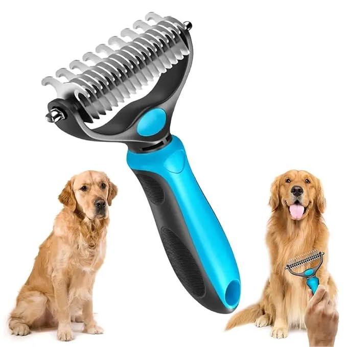 2 In 1 Pet Hair Removal Brush, Dog And Cat Comb Grooming Hair Removal Supplies, Comfortable Massage Style Hair Removal Comb Accessories(Pink)