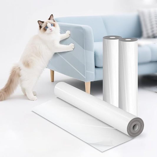 Anti Cat Scratch Furniture Protector,196.8" x 16.9" Couch Shield Against Cat Scratching,Thickened Transparent Self-Adhesive Couch Protector
